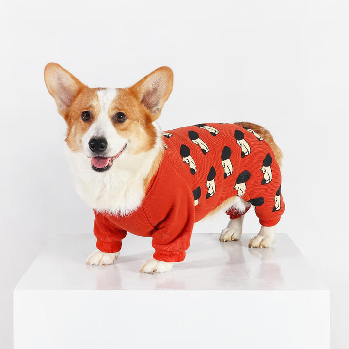 Cute Red Jumpsuit for Corgi Dog