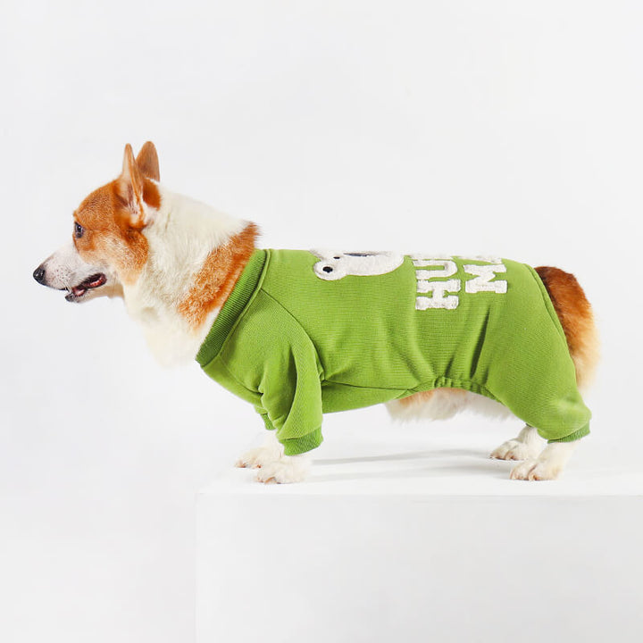 Green Jumpsuit for Dog for Winter/Autumn