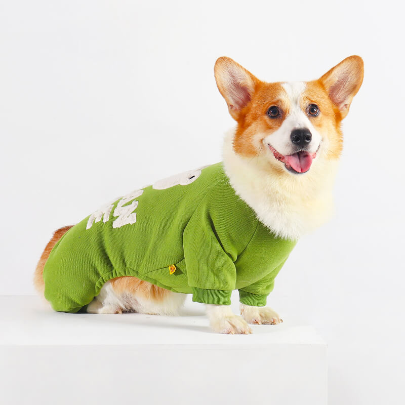 Green Jumpsuit for Dog for Winter/Autumn