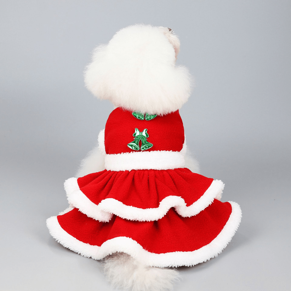 Festive Fashions for Your Furry pets: Christmas Plush Dog Dress & Santa Suit for Kittens & Puppies! - PetDocile