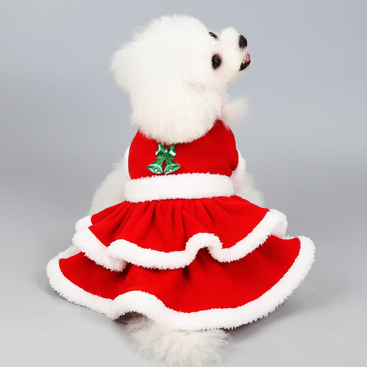 Festive Fashions for Your Furry pets: Christmas Plush Dog Dress & Santa Suit for Kittens & Puppies! - PetDocile