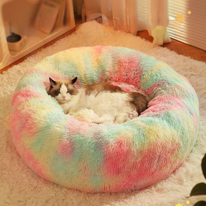 Rainbow Cozy Dog/Cat Bed for Large Dogs