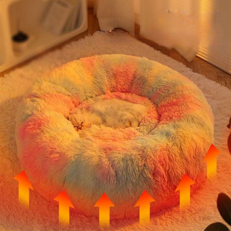 Rainbow Cozy Dog/Cat Bed for Large Dogs